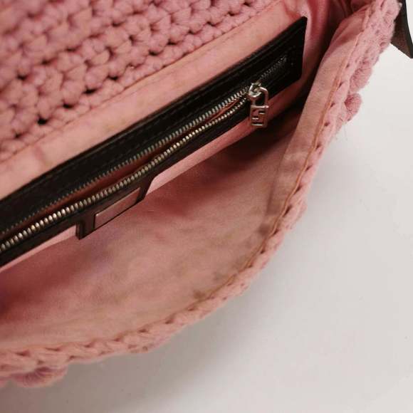 Fendi Mamma Baguette Bag Pink Crochet Shoulder Bag - Picture 8 of 11